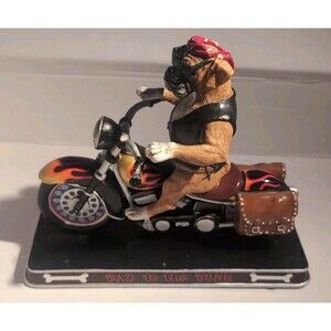 Danbury Mint Boxer On Motorcycle Dog Bad To The Bone Vtg Figurine SHIPS FROM USA